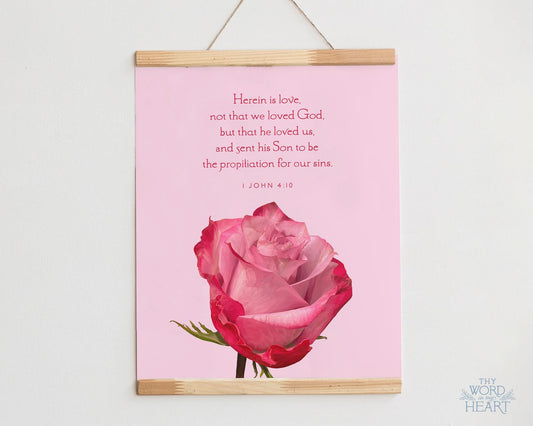 Bible Verse Art Print, 1 John 4:10