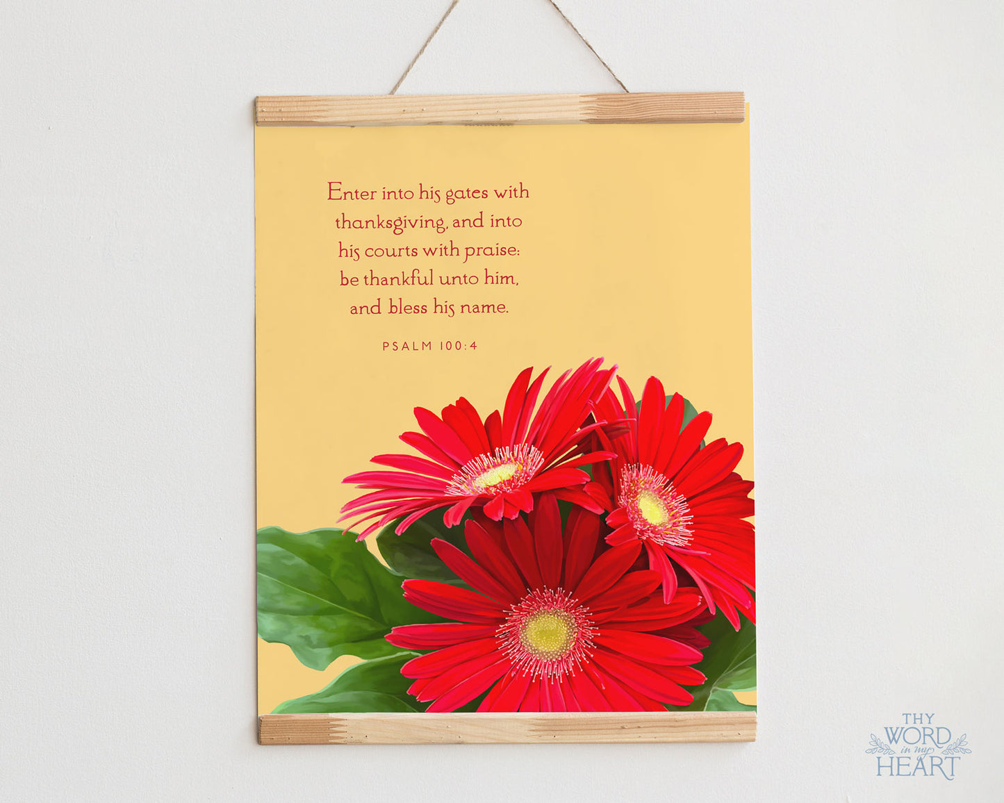 Bible Verse Art Print, Psalm 100:4