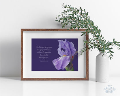 Bible Verse Art Print, Psalm 19:1